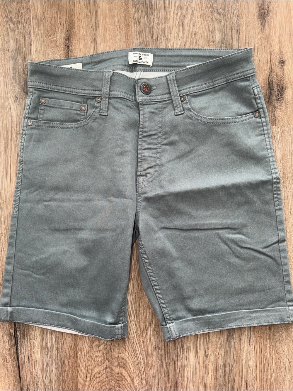Jack & Jones Sage Green Flat Front Men's Shorts